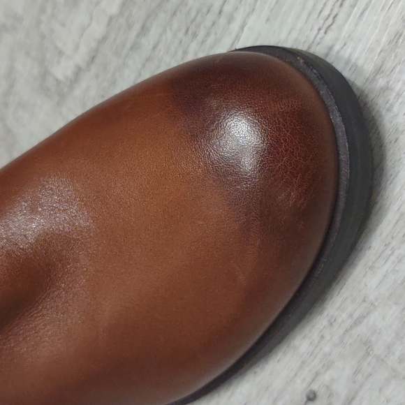 Knee high Cognac Brown buckle equestrian leather boots Gibson Latamier Fall 6.5 - Picture 4 of 7